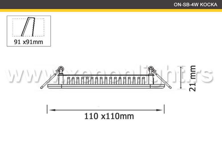 Led Panel-ON-SB-4W KOCKA