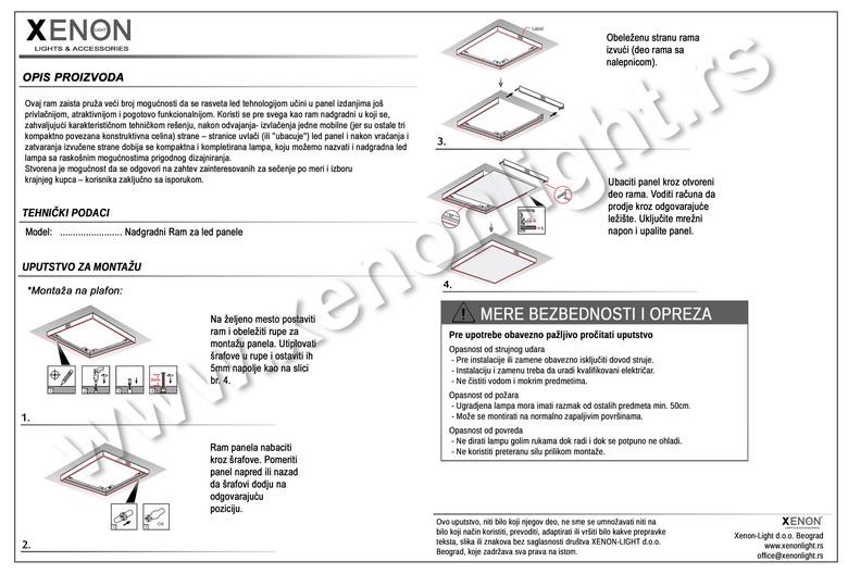 Aluminijumski Ram za led panel 600*600