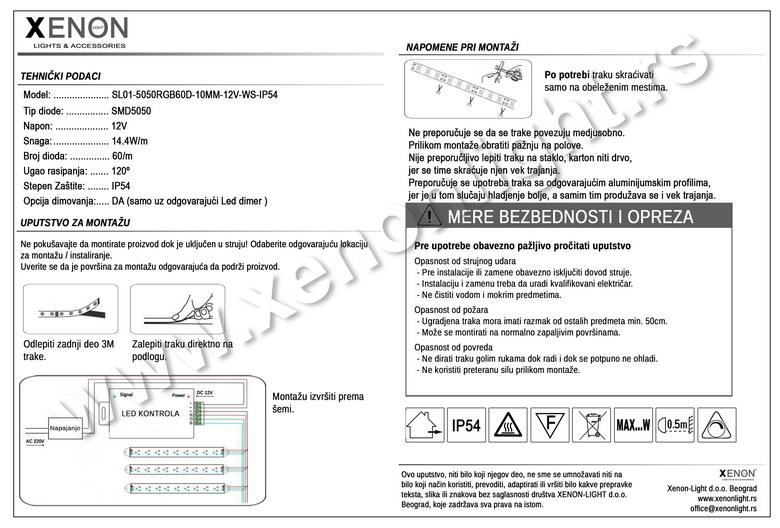 Led traka-5050RGB60D-IP54