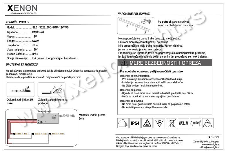 Led traka-3528 60D-IP54