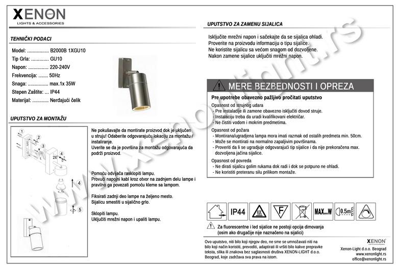 Baštenska-B2000B 1XGU10