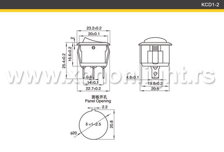 Ugradni prekidač KCD1-2