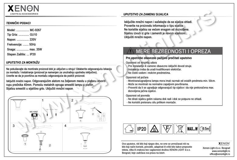 Gipsana lampa MC-9267