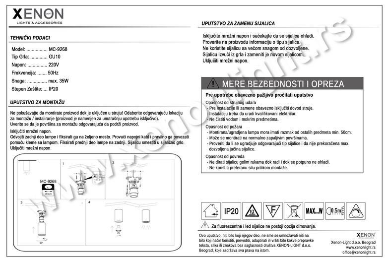 Gipsana lampa MC-9268