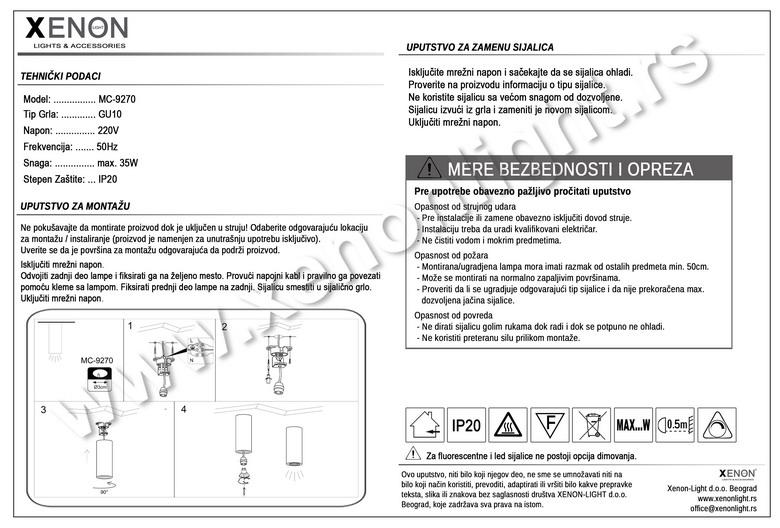 Gipsana lampa MC-9270