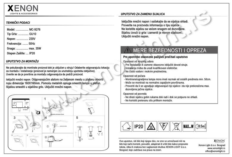 Moderna rasveta MC-9276 BK