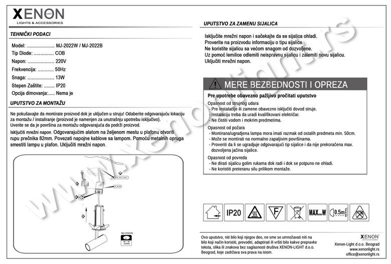Moderna rasveta MJ-2022 BK
