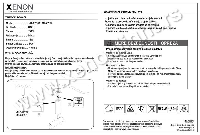 Moderna rasveta MJ-2023 WH