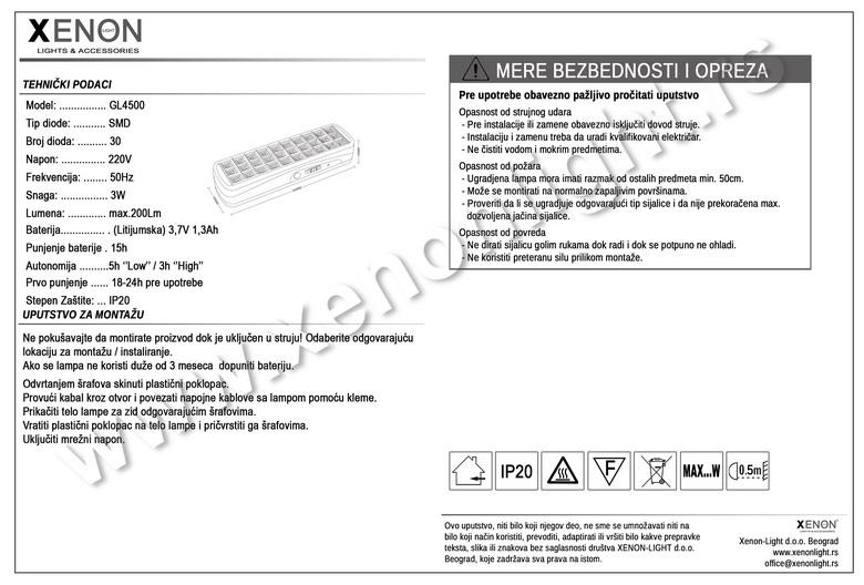 Led panik lampa GL 4500