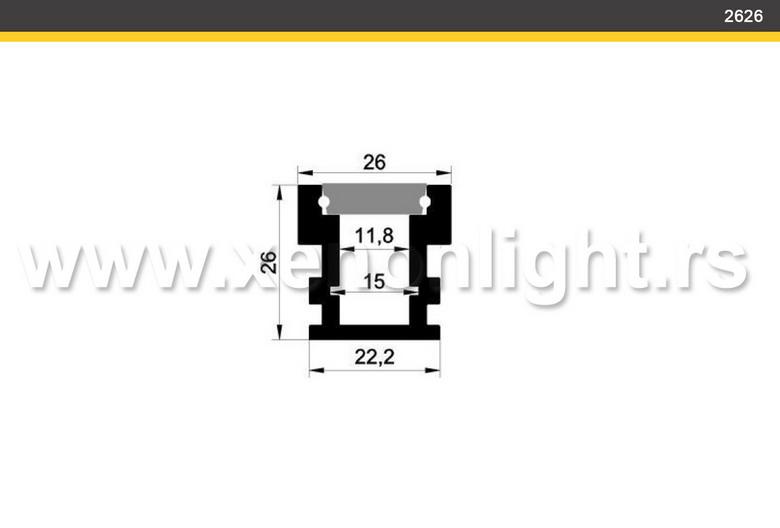 Aluminijumski led profil-Q-2626