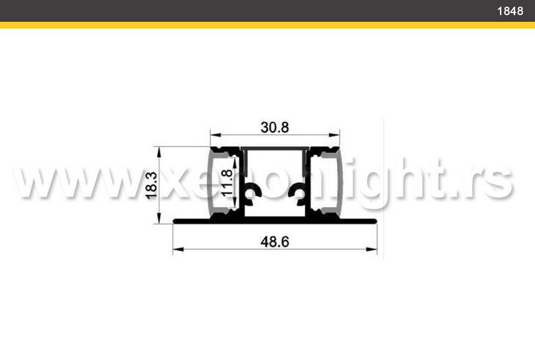 Aluminijumski led profil-Q-1848