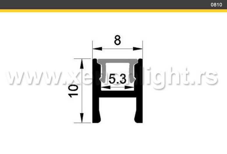 Aluminijumski led profil-Q-0810