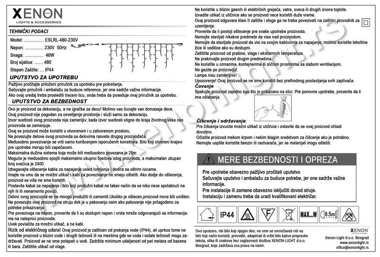 Novogodišnje svetiljke ESLRL-480-230V