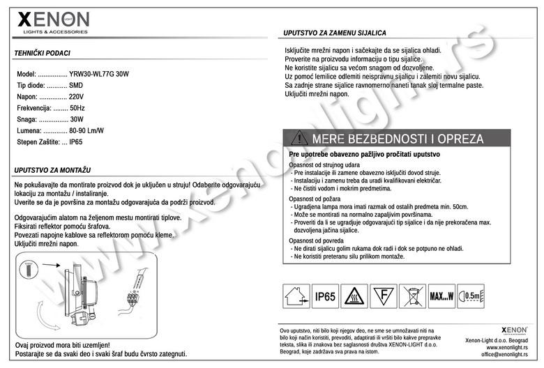 Led reflektor-YRW30-WL77G 30W