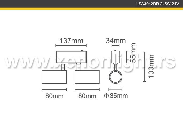 Magnetni led reflektor LSA3042DR 2x5W 24V