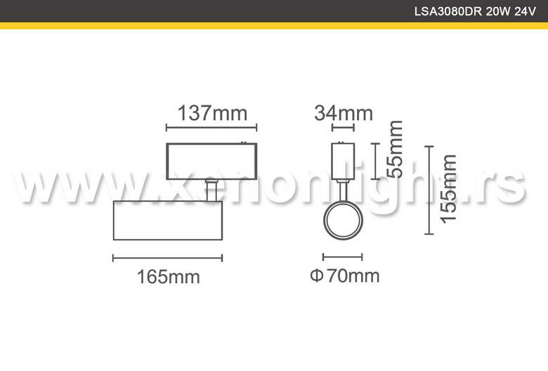 Magnetni led reflektor LSA3080DR 20W 24V