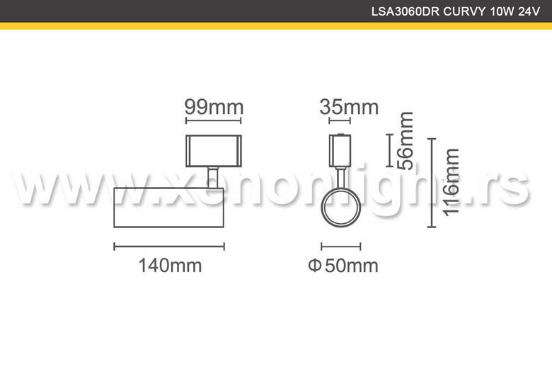 Magnetni led  reflektor LSA3060DR CURVY 10W 24V