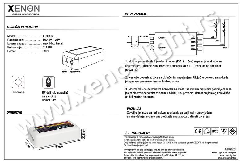 KONTROLA FUT036 - 4 ZONE