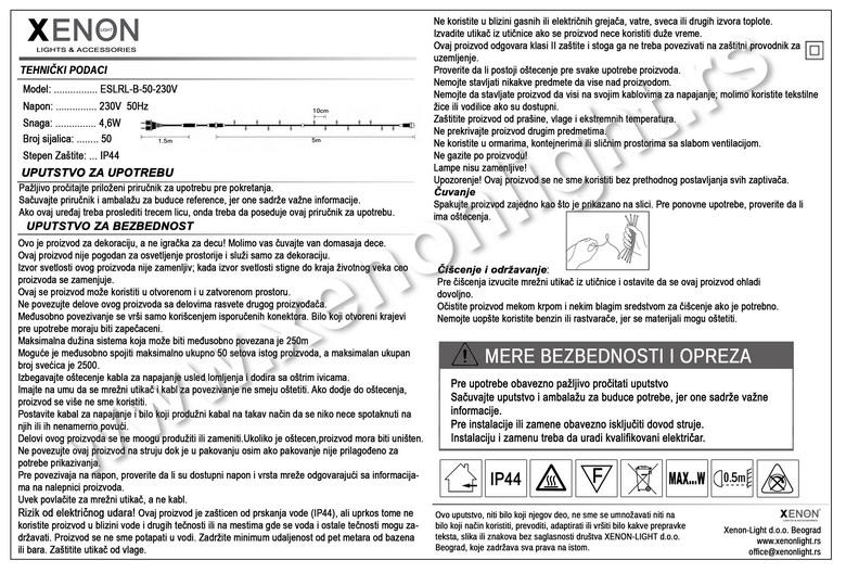 Novogodišnje svetiljke ESLRL-B-50-230V FLASH