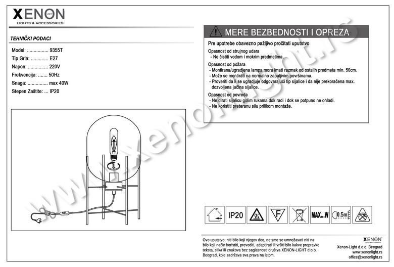 Podna lampa 9355T/S smoky