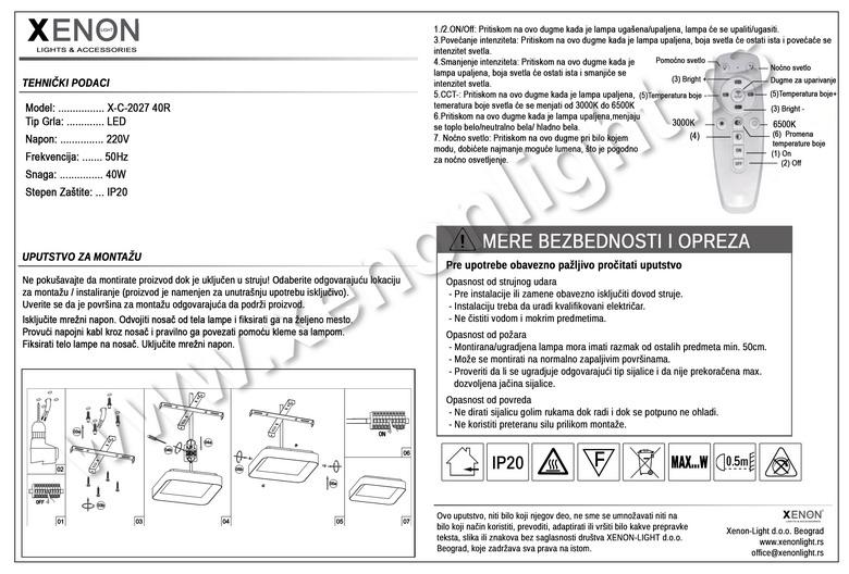 Led Plafonjera X-C-2027 40R