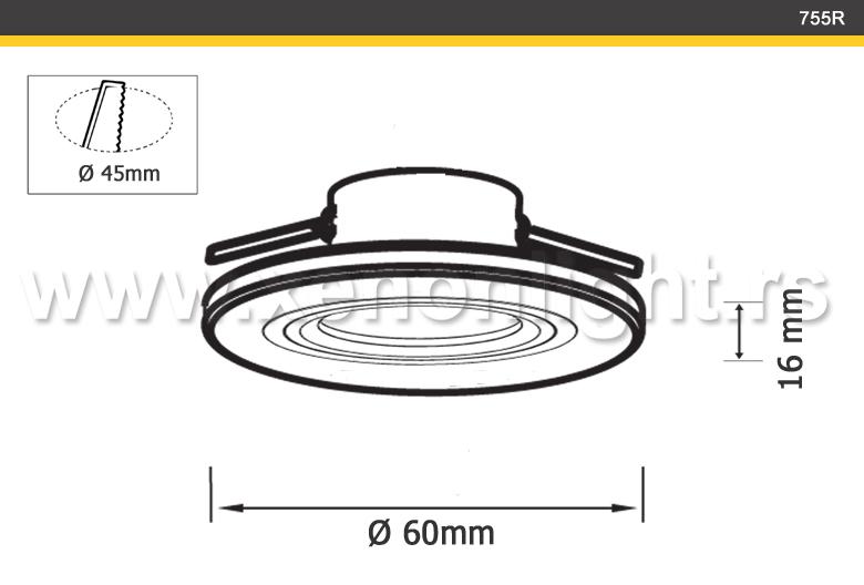 Staklena rozetna-755R
