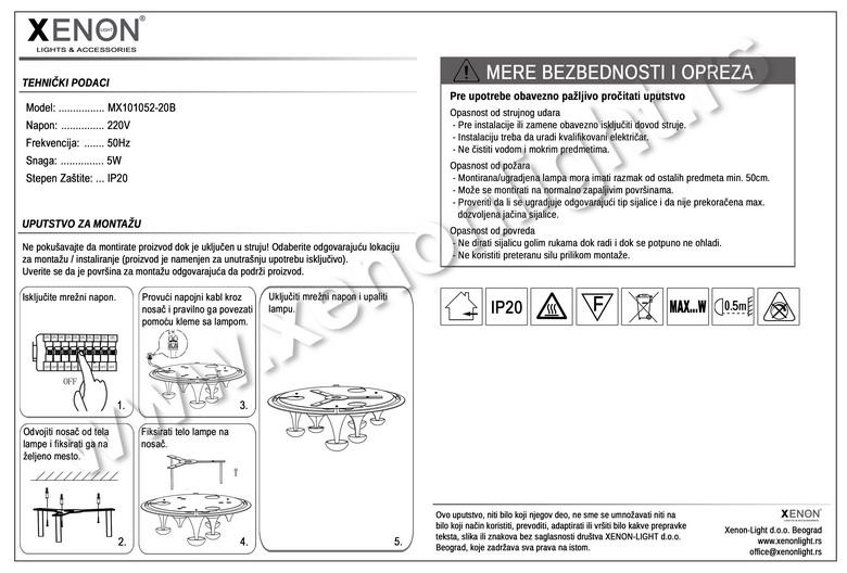 Plafonska lampa-MX101052-20B