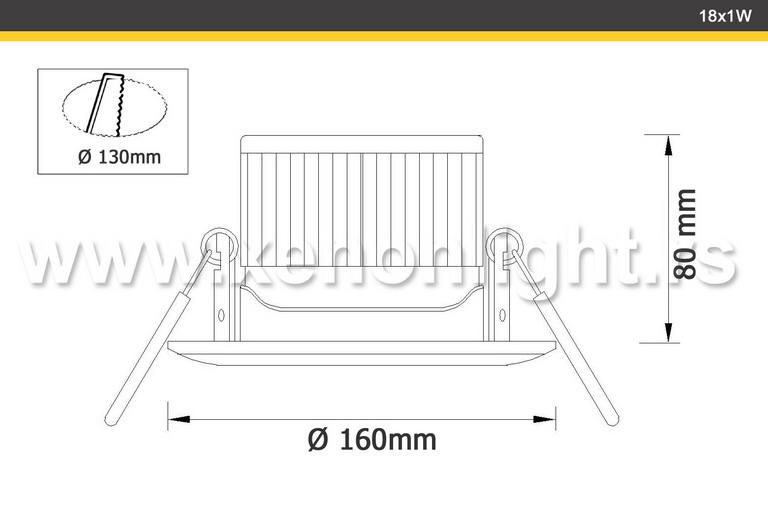 Led rozetna KD-160-18W