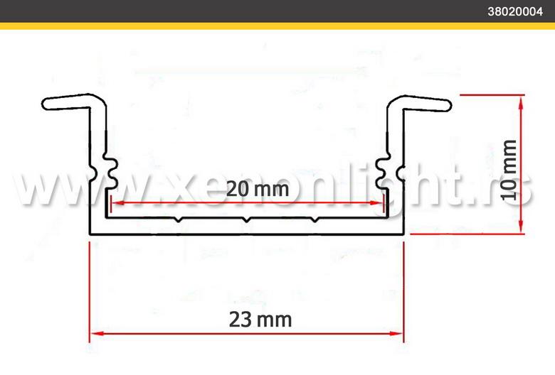 Aluminijumski led profil- ugradni 04