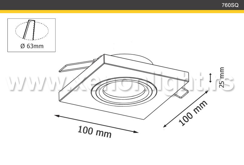 Staklena rozetna-760SQ