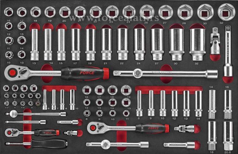 Komplet gedora na sunđeru 1/4 - 3/8 - 1/2
