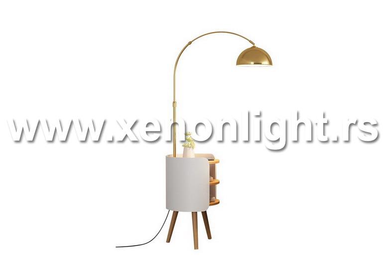 Podna lampa 9313F 180cm E27 WOOD+GOLD